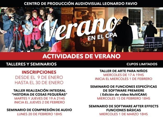 Abre la inscripción para talleres y seminarios del CPA Leonardo Favio