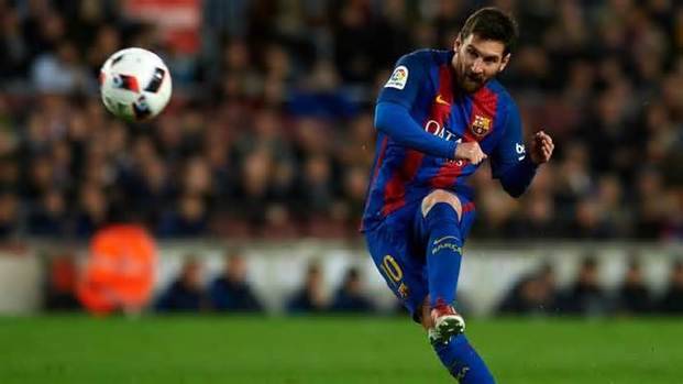 Messi convirtió en la goleada del Barcelona