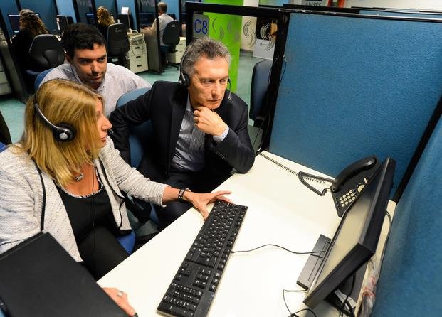 Macri visitó el call center de ANSeS