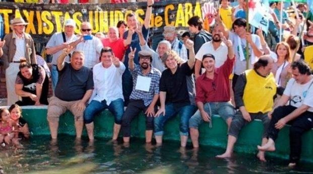 Esteche, junto a Boudou y Mariotto, pero sin D’Elía