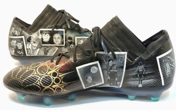 Los nuevos botines de Messi con imágenes de toda su vida