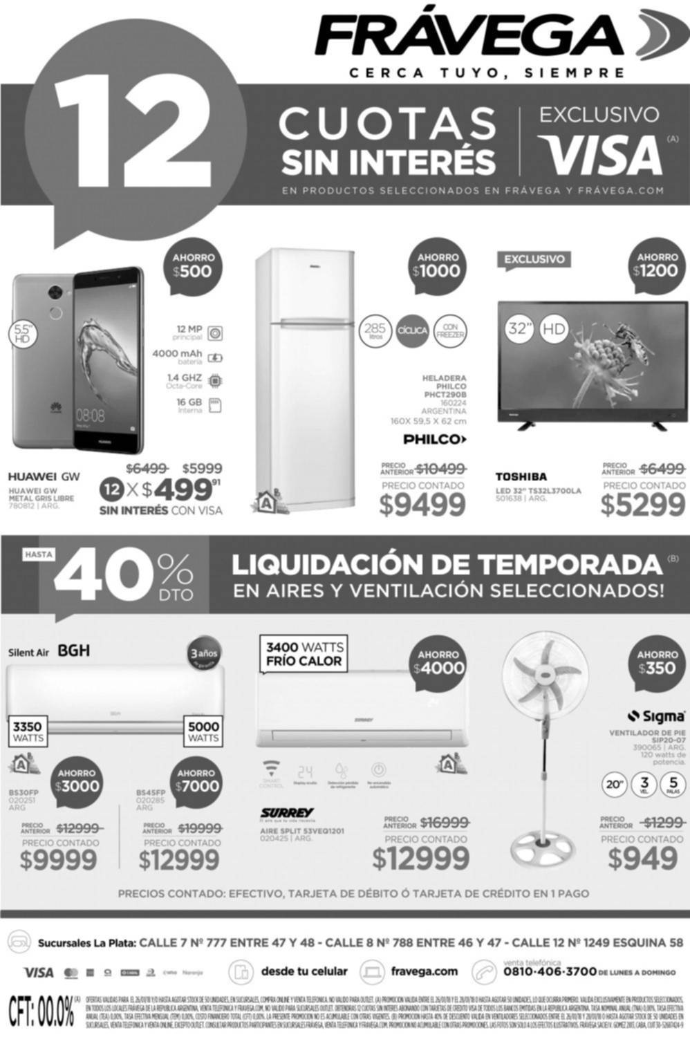 Liquidación en aires y ventilación en Frávega