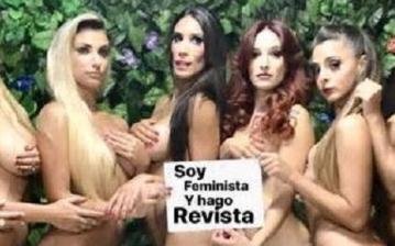 Feministas de revista Vedettes al desnudo en defensa de su oficio
