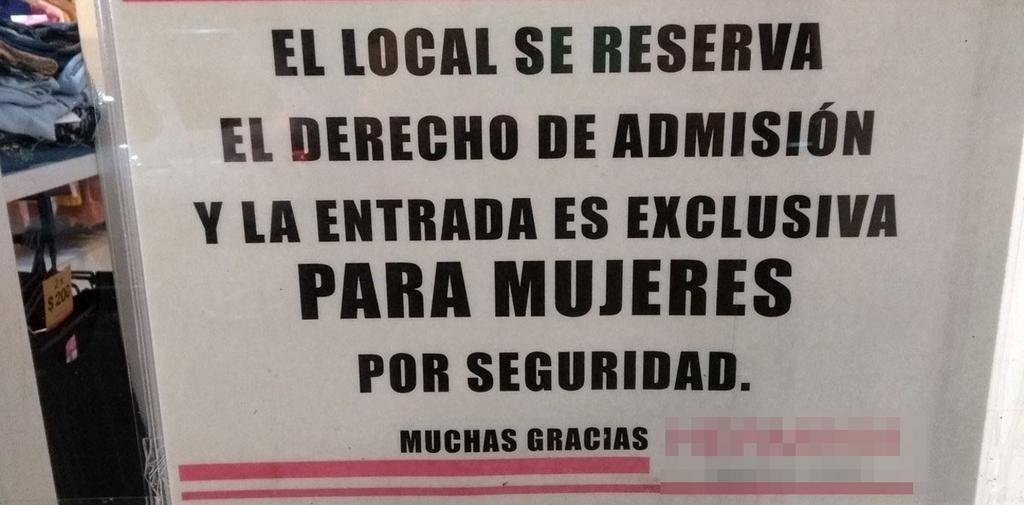 Polémica por un local de ropa femenina que le prohibía la entrada a los hombres