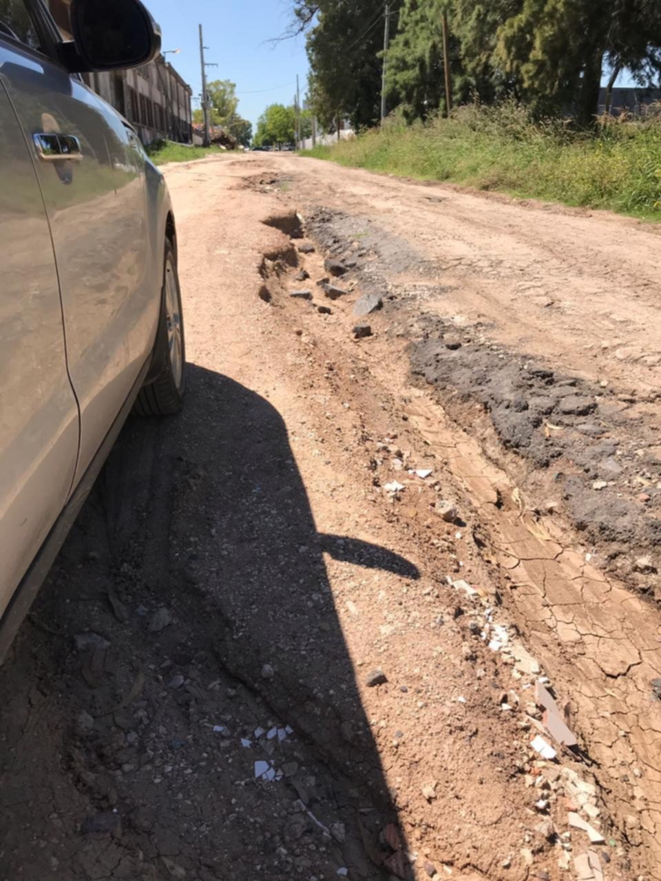 Una calle que quedó destruida tras una obra