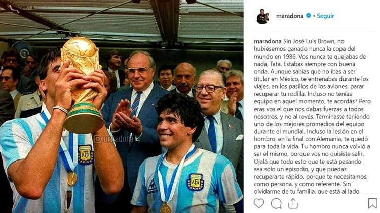 Apoyo del mundo del fútbol al Tata Brown