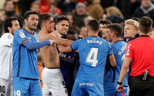 Valencia-Getafe, un juego que quedó marcado por Golpes, amenazas e insultos