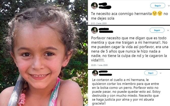 Desgarradores mensajes en redes sociales de la hermana de Alma, la más pequeña de las víctimas