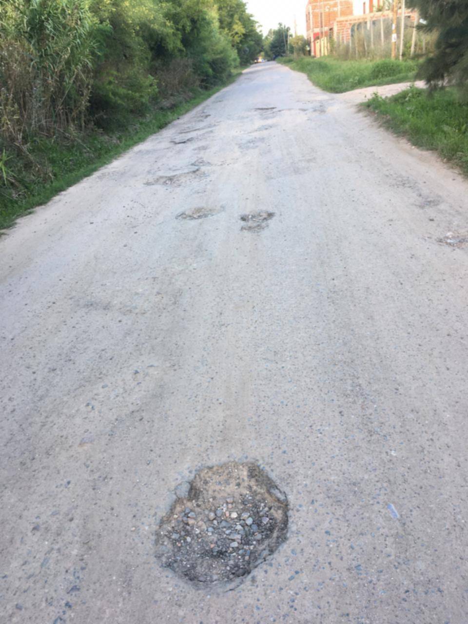 Reclamo por el estado de una calle en parque Sicardi