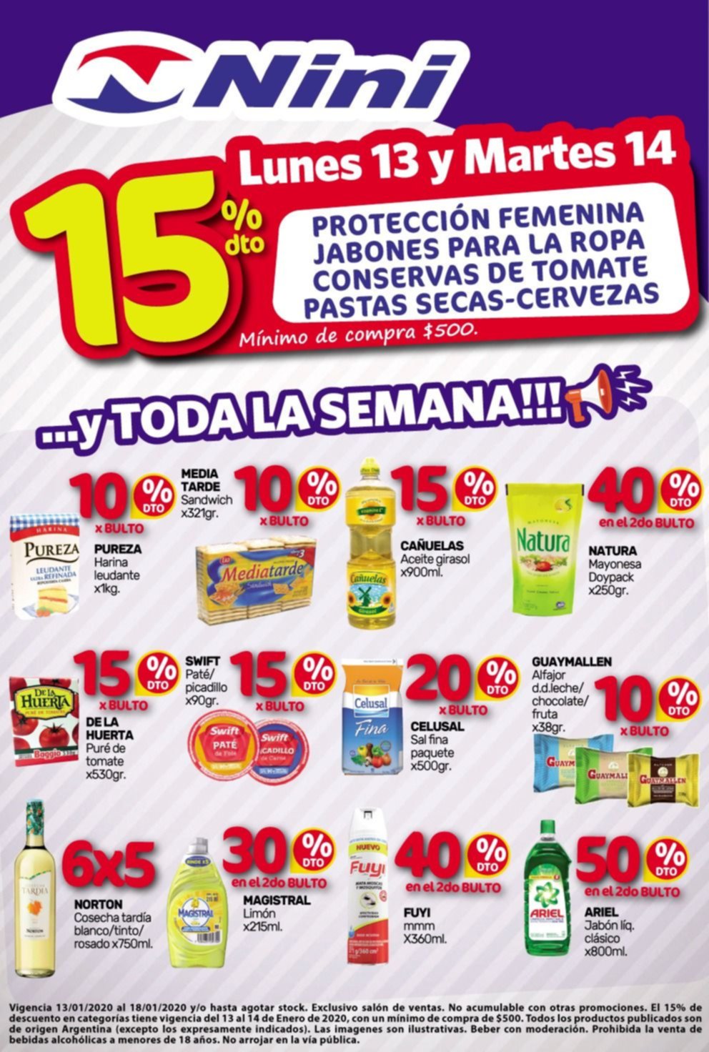Lunes y martes con 15% de descuento y a precios mayorista