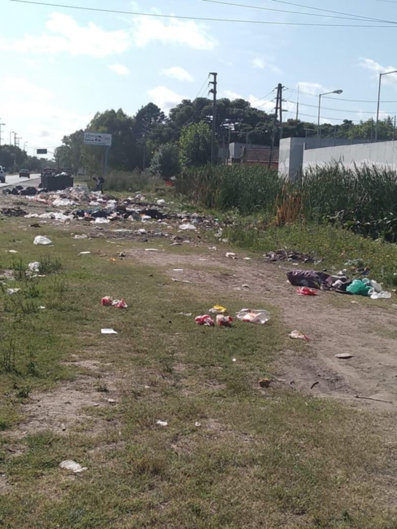Creciente basural en ruta 11 entre 600 y 601