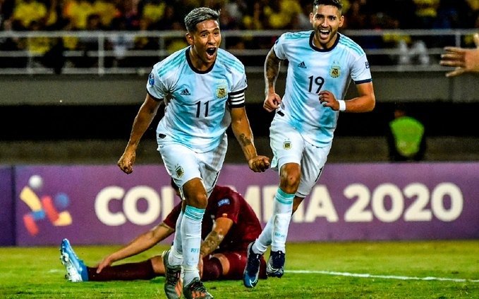 Argentina ganó el Grupo A del Preolímpico de fútbol con puntaje ideal al vencer a Venezuela