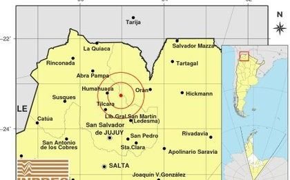 Un sismo de 6,1 grados se registró en la Puna jujeña cerca del límite con Salta
