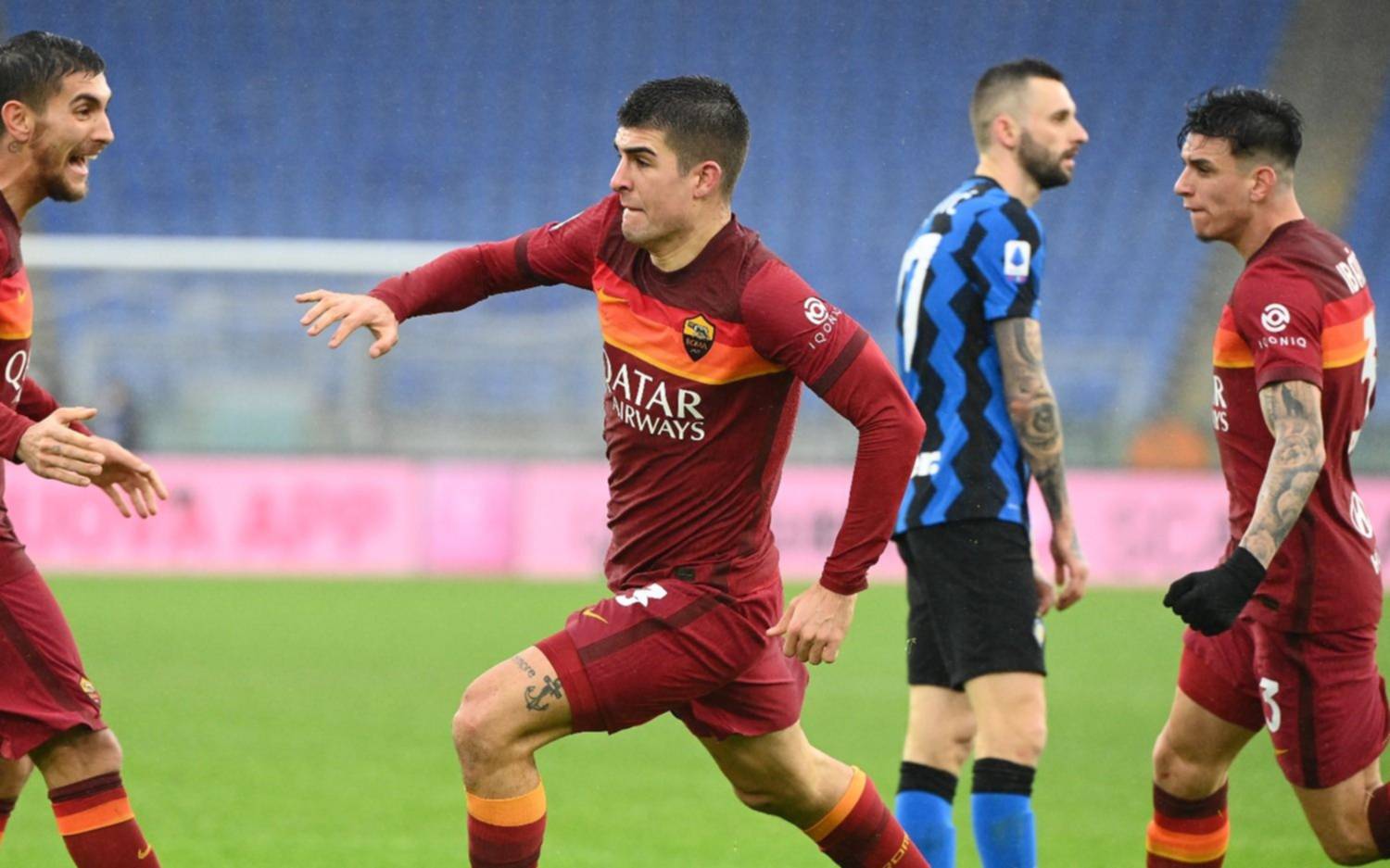 Inter empató con la roma y se alejó de la punta, en manos del milan