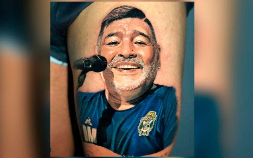 El 10 en la piel: el impactante tatuaje de Monti con la cara de Maradona