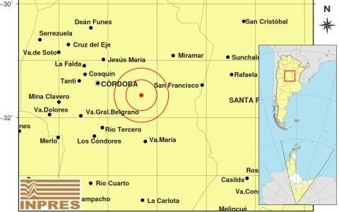 Tembló Córdoba por un sismo de 4,4 grados