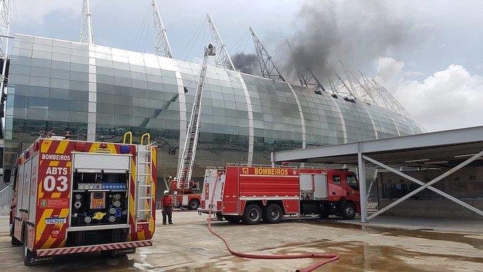 Se incendió el Castelao, estadio mundialista