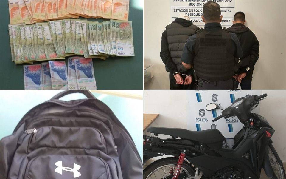 Motochorros le arrebataron una mochila con 100 mil pesos a un hombre en Parque Castelli