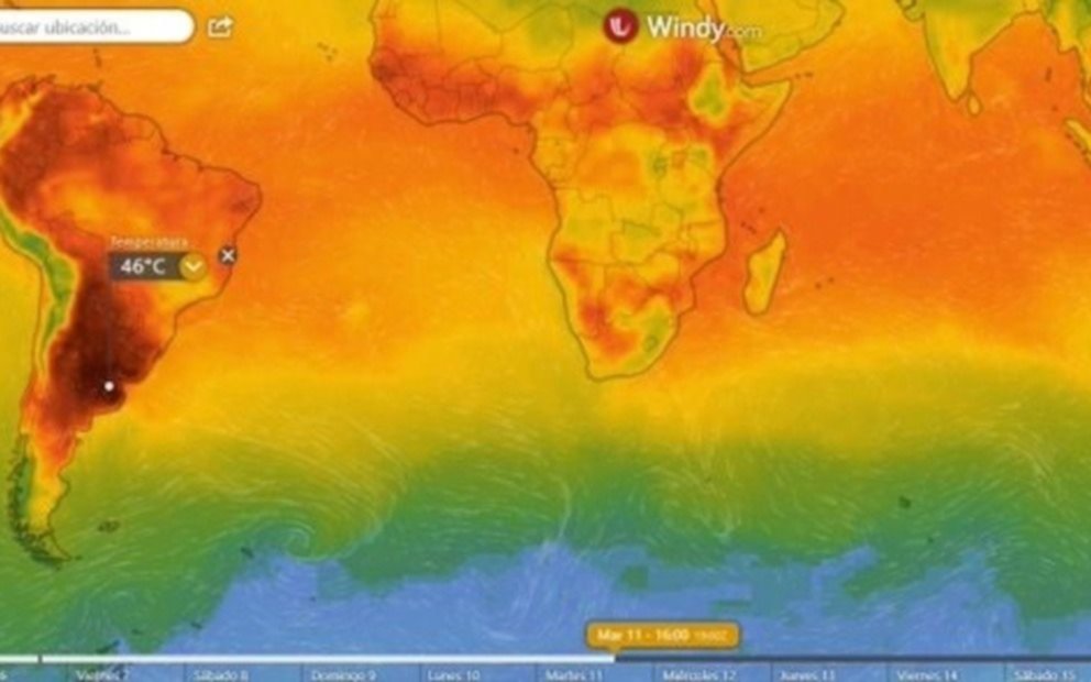 El país teñido de rojo: la imagen viral que vaticina una ola de calor histórica