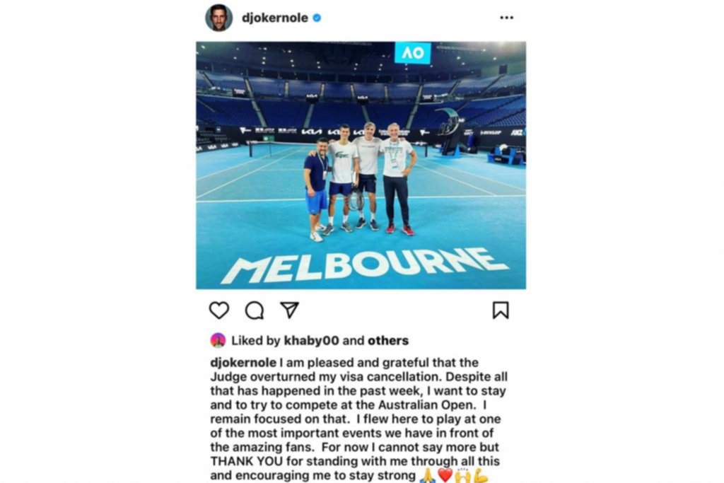 “A pesar de todo quiero quedarme y tratar de competir en el Abierto de Australia”
