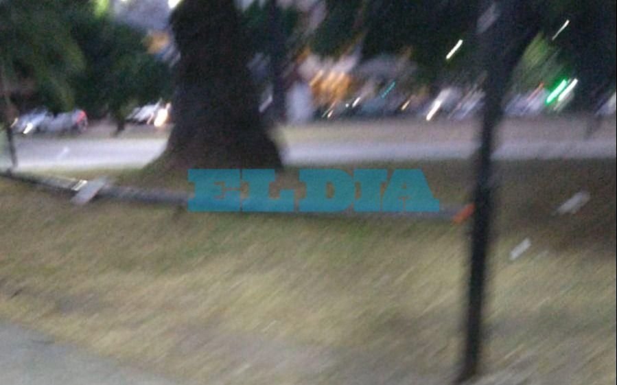 Susto en Plaza Paso: se vino abajo una columna a plena luz del día
