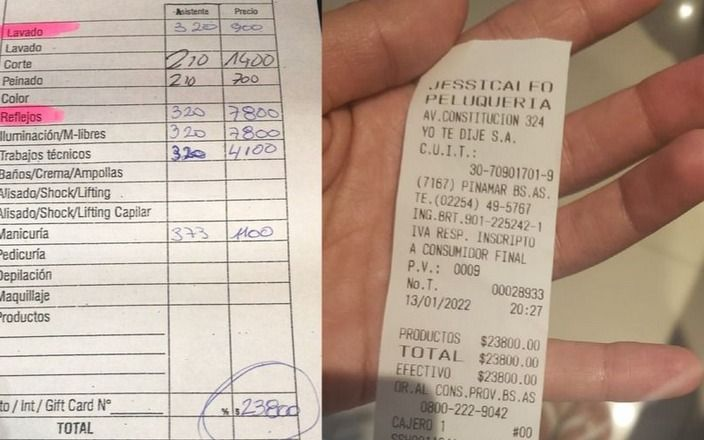Ticket viral: fue a una peluquería en Pinamar, no se fijó en los precios y casi se desmaya con la cuenta