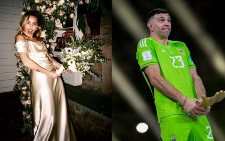 “¿Dibu, sos vos?” La foto viral de Miley ¿imitando al arquero?