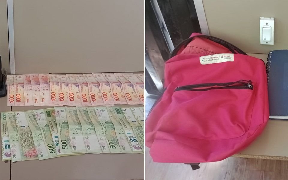 Se olvidó una mochila con casi 50 mil pesos en un banco del Parque San Martín: se la devolvieron