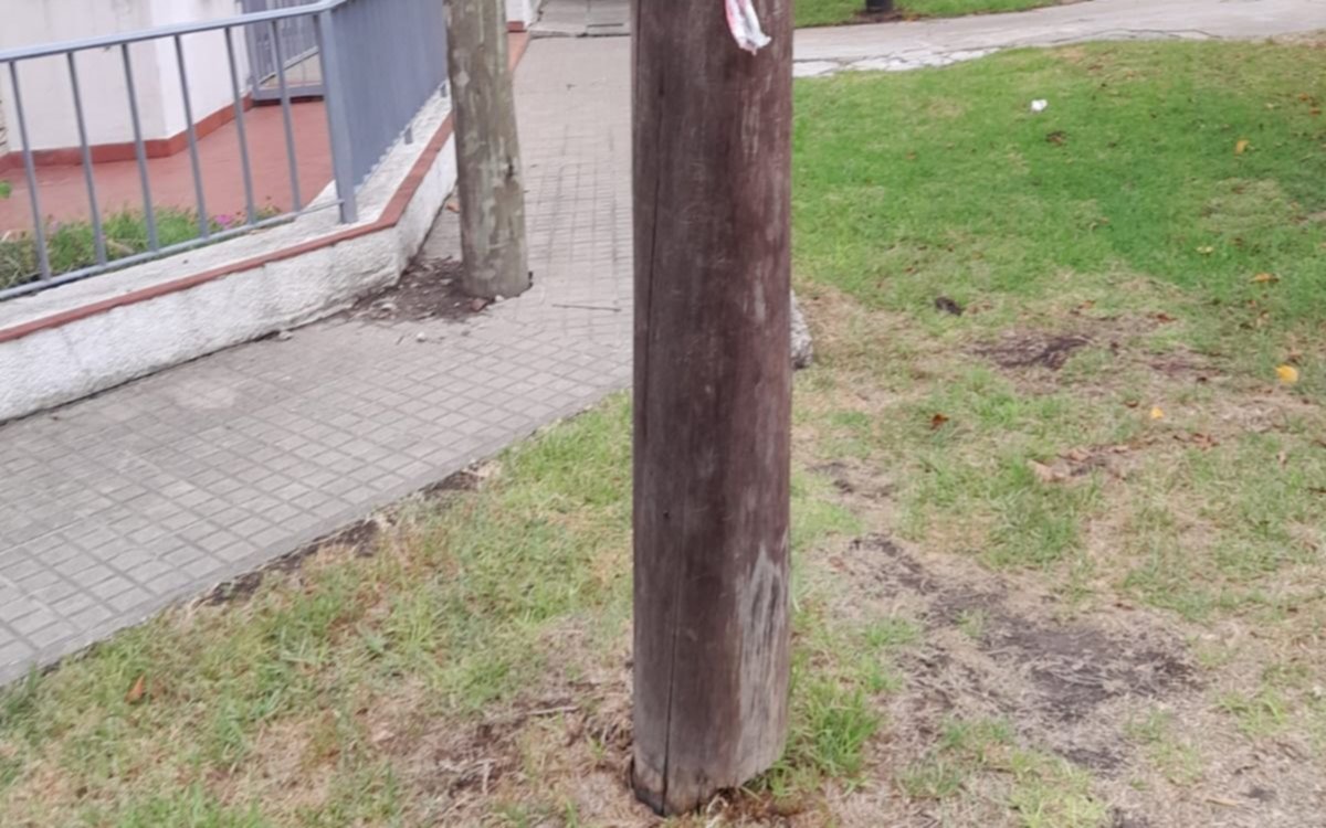 Vecinos de Tolosa preocupados por la posible caída de un poste: "Está cada vez más inclinado"