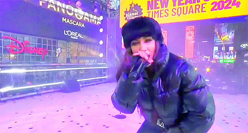 María Becerra, en el show de Año Nuevo en Times Square