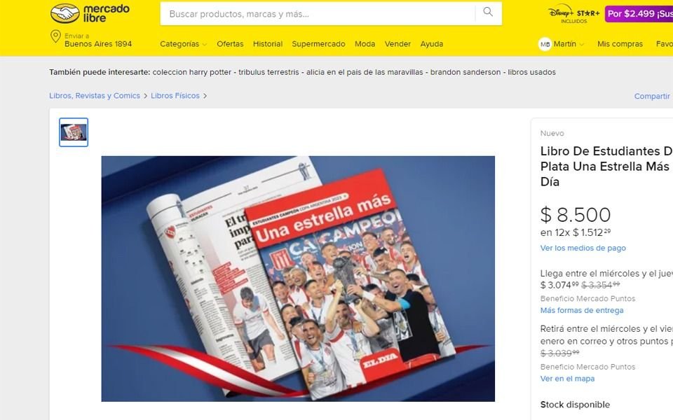 "Una estrella más": todas las formas de comprar el libro de Estudiantes Campeón