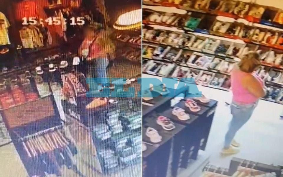 La Plata: así roban pares de zapatillas en un outlet deportivo