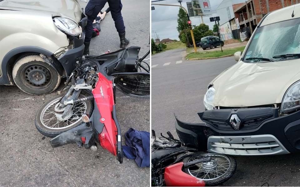 Fuerte choque en 13 y 520: los dos conductores fracturados