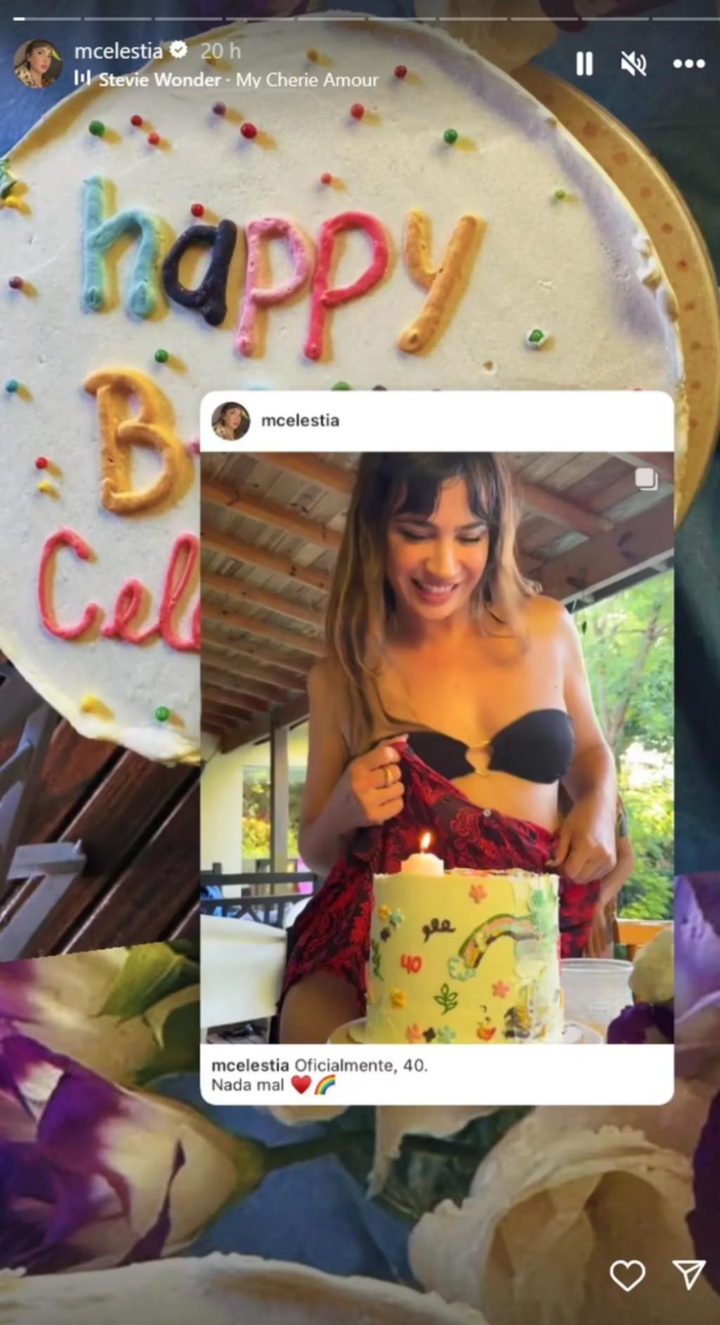 Recién separada, Celeste Cid festejó los 40 en la pileta