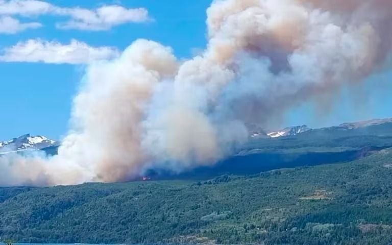 Fuego y tensión en Chubut: por el humo, siguen sin poder combatir el incendio en el Parque Nacional Los Alerces