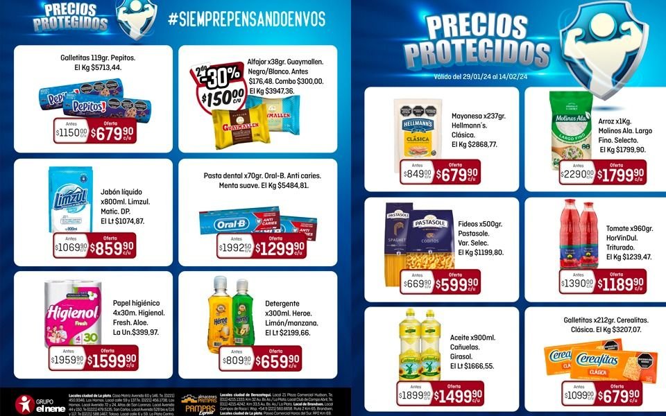 Precios protegidos en El Nene hasta el 4 de febrero