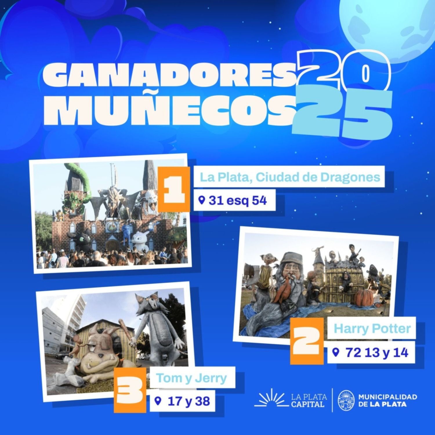 Estos son los muñecos ganadores del concurso que organizó la Municipalidad