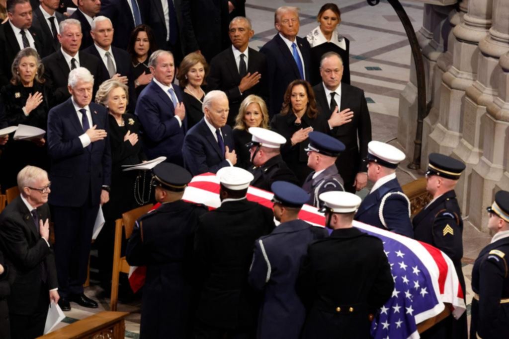 El último adiós a Carter convocó a Biden, Clinton, Obama, Trump y Bush hijo