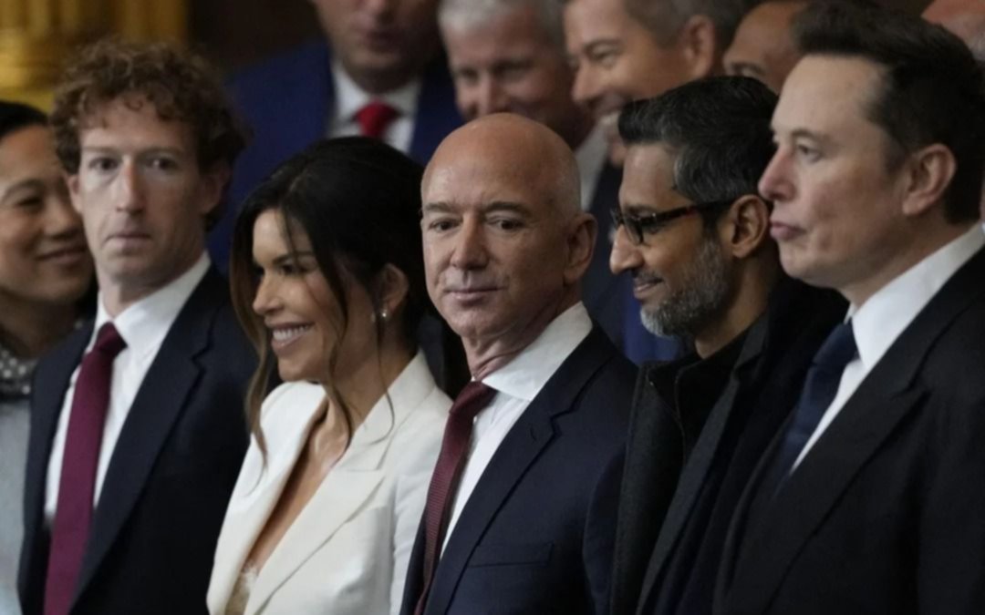 Elon Musk, Mark Zuckerberg y Jeff Bezos, los magnates tecnológicos protagonistas en la asunción de Trump