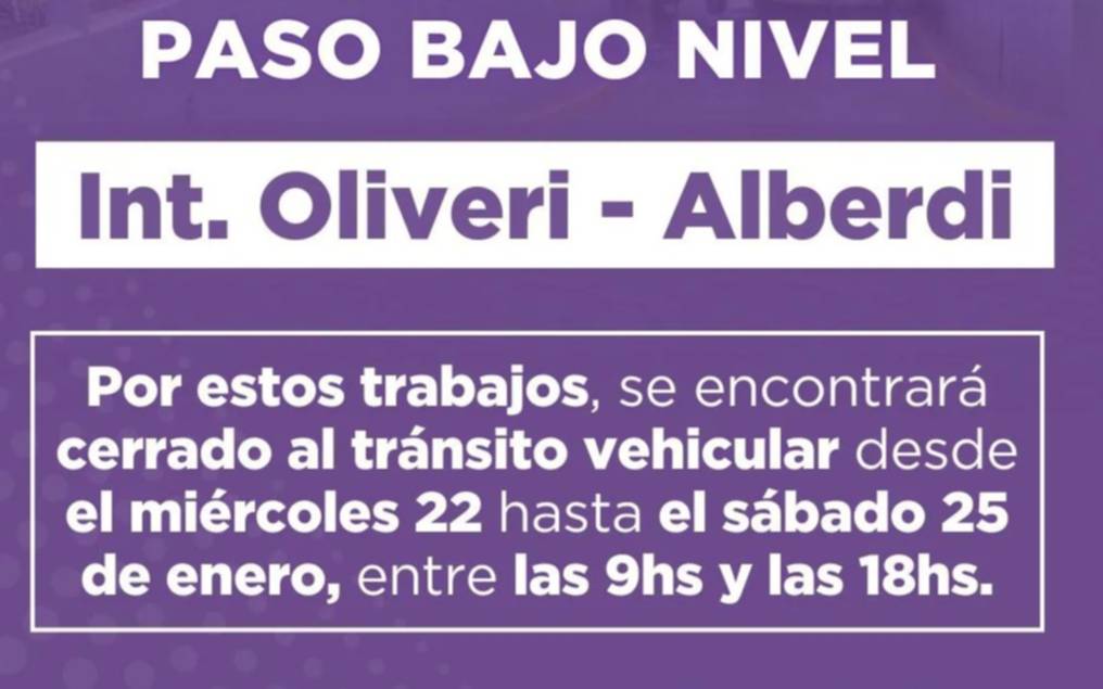 Cierran el paso bajo nivel de Olivieri y Alberdi