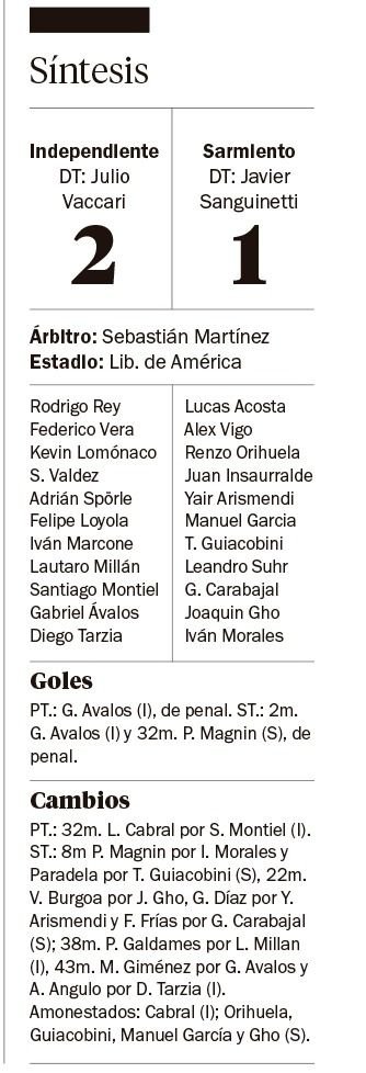Con doblete de Avalos, el Rojo arrancó con triunfo