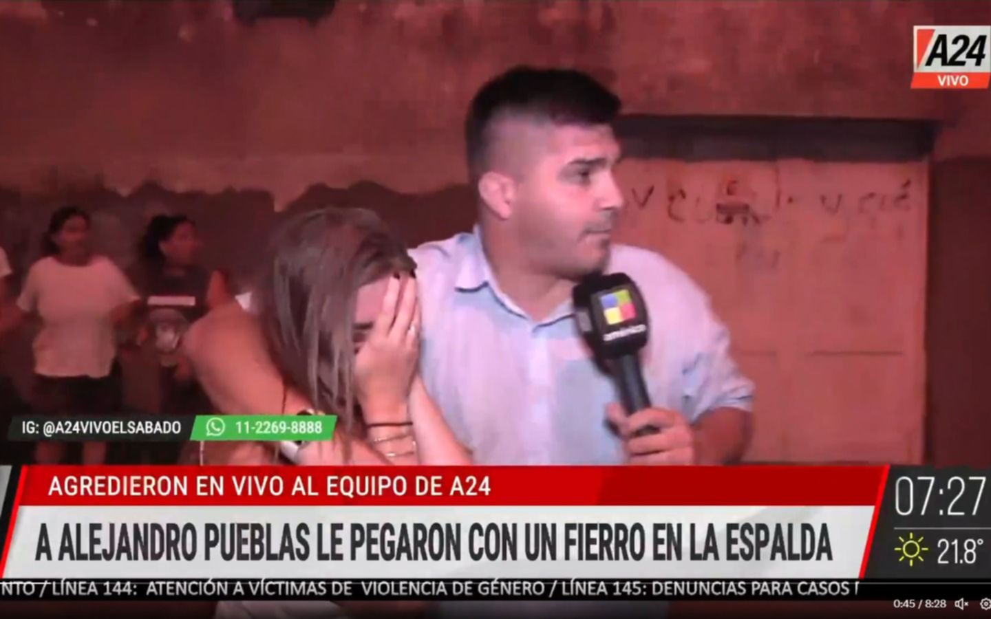 Agredieron a dos periodistas platenses en pleno móvil de televisión: "Intentaron matarnos"