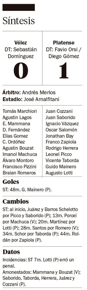 Platense dio el golpe y venció a Vélez en Liniers