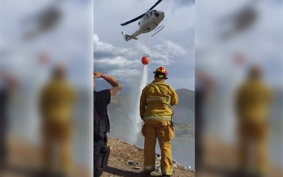 VIDEO. Desde el aire | Helicópteros platenses combaten el fuego en la Patagonia