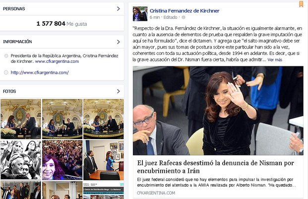 Cristina difunde por las redes sociales la resolución de Rafecas
