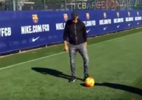 Un ídolo de Messi lo visitó en la práctica del Barcelona