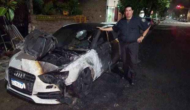 Incendiaron el auto de un jugador de River