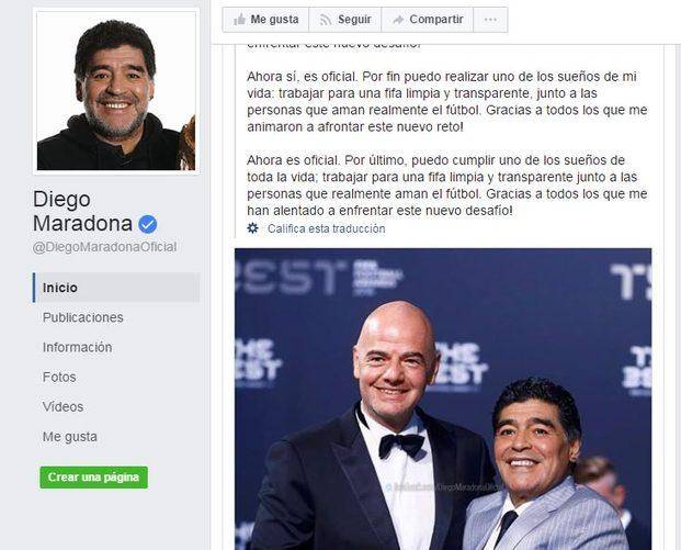 Maradona fue oficializado como el capitán del equipo de las leyendas de FIFA