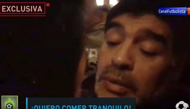 Maradona se cruzó con un periodista en Madrid: "si te pego, te estropeo", le dijo el 10