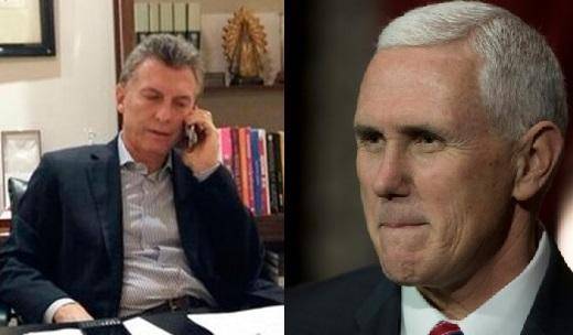 Macri y Pence, el vice de Trump, se comprometieron a "impulsar la economía"